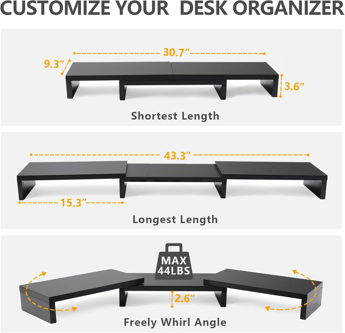 Vyction DeskSpan Adjustable Monitor Riser