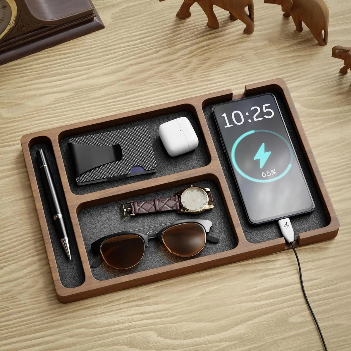 Vyction DeskDock Wooden Organizer Tray - Vyction